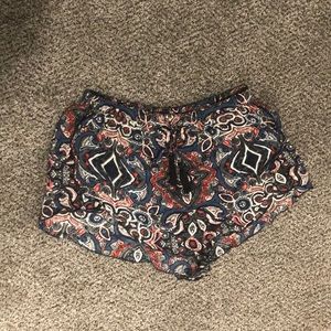 Abercrombie & Fitch drawstring shorts, red, grey, blue, black, size Medium, M